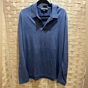 Robert Barakett Dark Blue Long Sleeve Polo Size XXL FLAWLESS 100% Pima Cotton